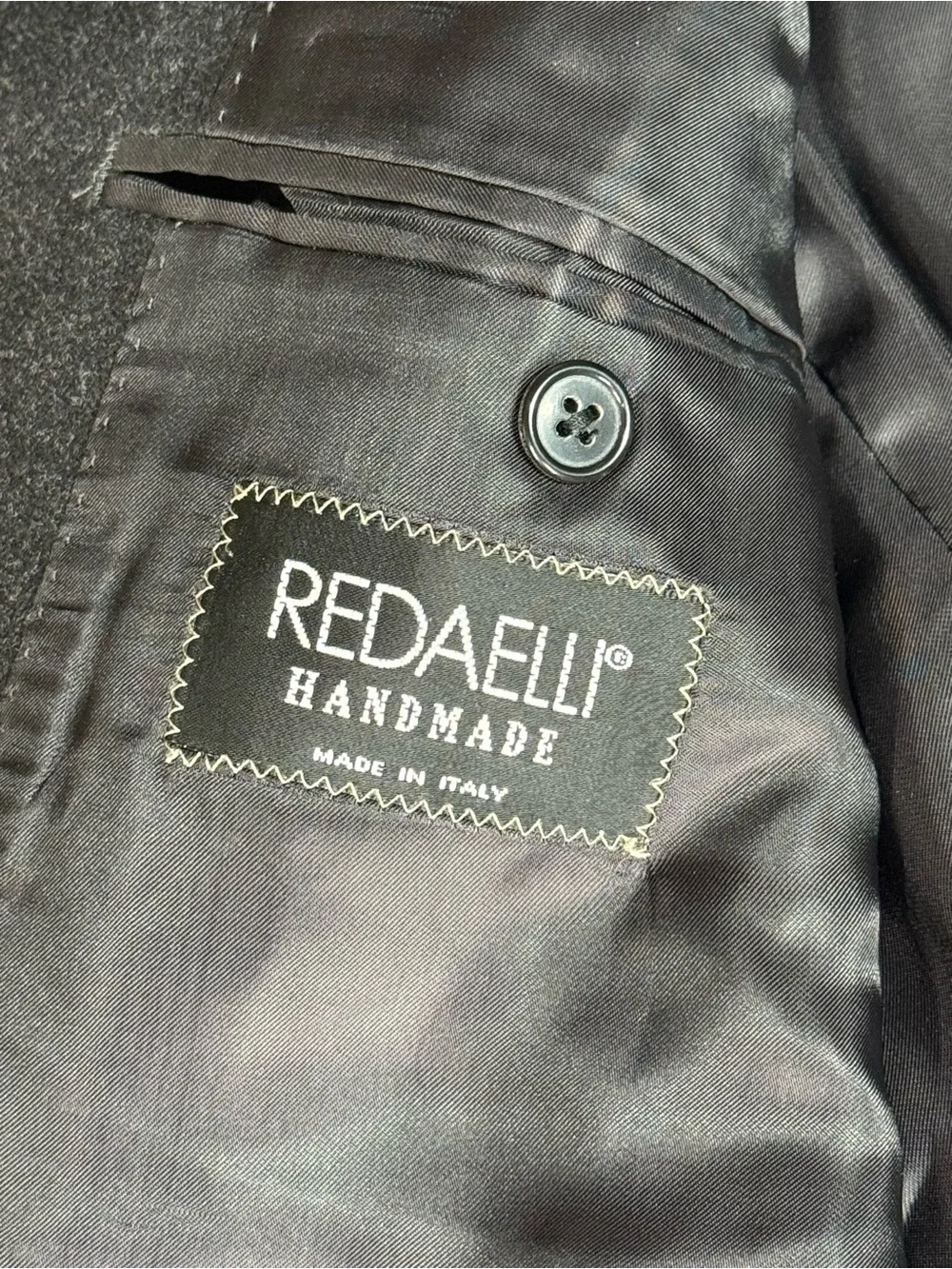 Vintage Redaelli Blazer Mens Zegna Wool 50L 52L Handmade Italy Charcoal Jacket